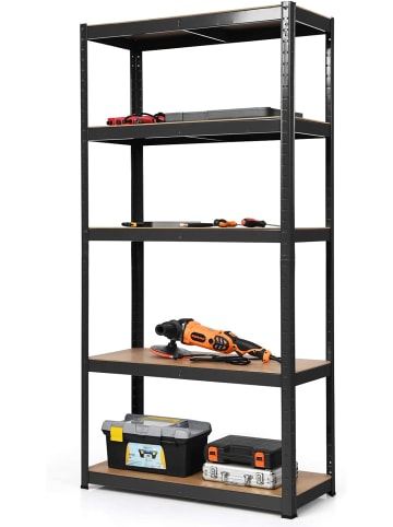 COSTWAY Lagerregal Schwerlastregal 5 Ebenen 180x90x40cm in Schwarz