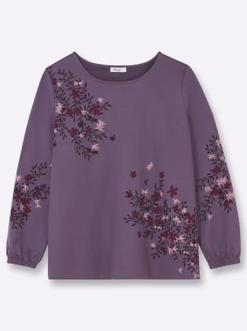 sheego Sweatshirt in feige-aubergine-bedruckt
