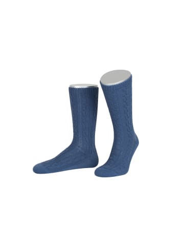 Lusana Trachtenschoppersocken L5697 in stahlblau (38)