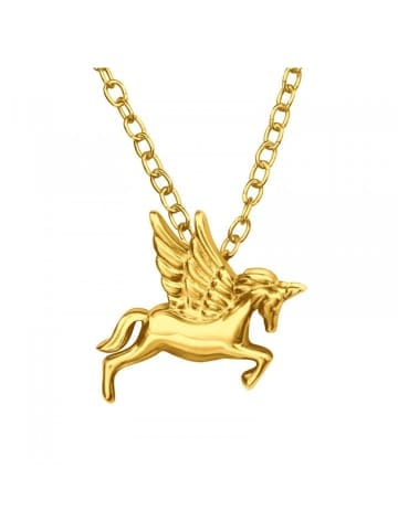 Alexander York Kette mit Anhänger EINHORN in Gold aus 925 Sterling Silber, 2-tlg. in gold