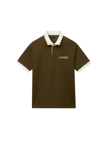 Napapijri Polo E-ZERI SS in Dark Olive