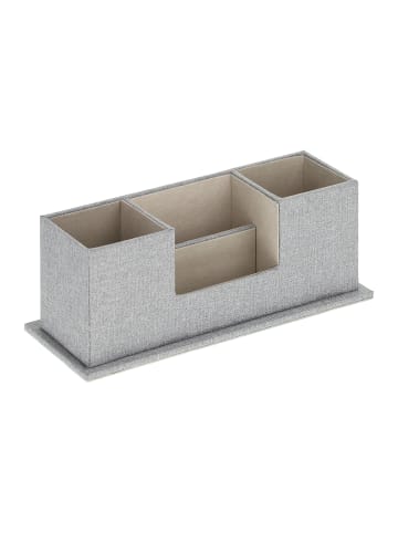 relaxdays Schreibtisch Organizer in Grau - (B)29,5 x (H)11 x (T)11 cm