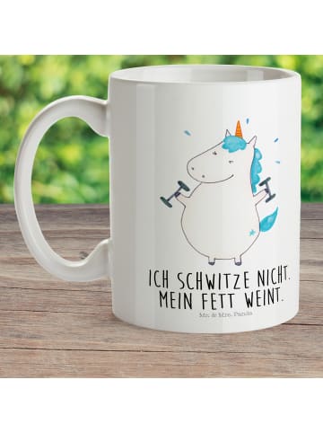 Mr. & Mrs. Panda Kinderpott Einhorn Fitness mit Spruch in Weiß