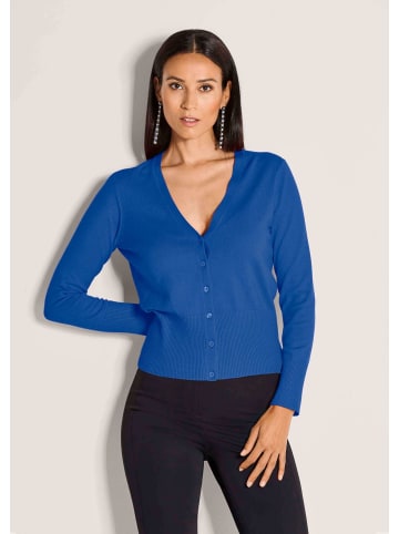 MADELEINE Eleganter Viskose-Cardigan mit Knopfleiste in royalblau