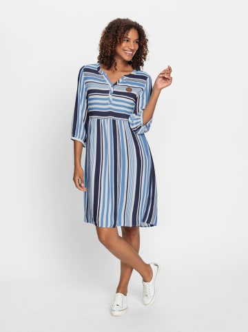 WITT WEIDEN Druckkleid in marine-himmelblau-gestreift