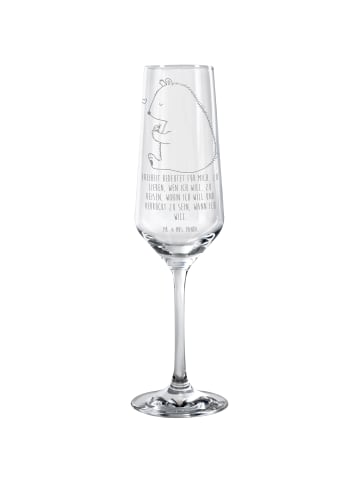 Mr. & Mrs. Panda Sektglas Bär Marienkäfer mit Spruch in Transparent