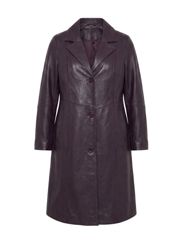 Ulla Popken Lederjacke in dunkle pflaume