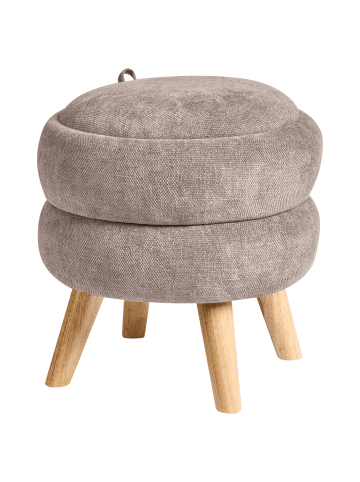 Beliani Pouf HAWLEY in Grau/Beige - (W) 40 x (H) 41 x (L) 40 cm