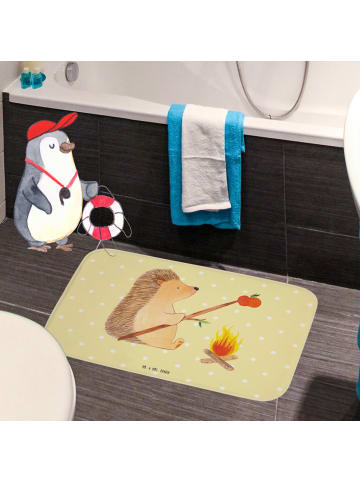 Mr. & Mrs. Panda Badteppich Igel Grillen ohne Spruch in Gelb Pastell
