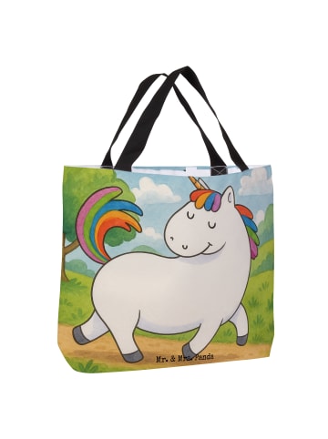 Mr. & Mrs. Panda Shopper Tasche Einhorn Stolzieren Design ohne S... in Weiß