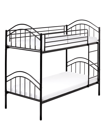 Beliani Hochbett CHARTRES in Schwarz - (W) 96 x (H) 171 x (L) 209 cm
