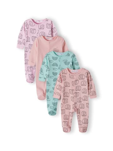 Minoti 4er-Set: Strampler 21babypack9 in hellpink