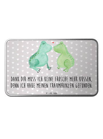 Mr. & Mrs. Panda Aufbewahrungsbox Frosch Liebe mit Spruch in Grau Pastell