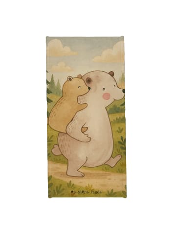 Mr. & Mrs. Panda Badhandtuch Papa Bär Design ohne Spruch in Blau Pastell
