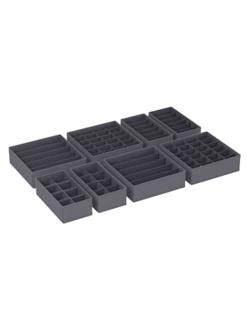 SONGMICS 8er-Set: Aufbewahrungsbox Tina in Grau - (B)16 x (H)10 x (T)32 cm