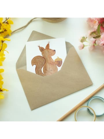 Mr. & Mrs. Panda babykarte Eichhörnchen Weihnachtszeit mit Spruch in Weiß