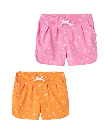 name it Shorts 2er-Set Plissierte Baumwolle Kinder Pants in Rot-Orange