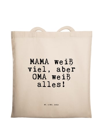 Mr. & Mrs. Panda Schultasche MAMA weiß viel, aber... mit Spruch in Creme