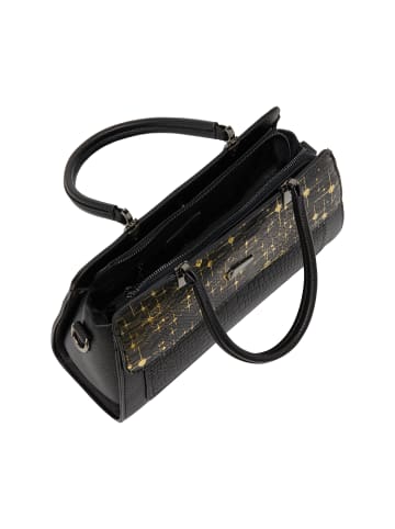 faina Women Handbag in Black Gold