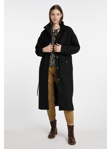 DreiMaster Damen Übergangsmantel Aus Wollgemisch in Schwarz