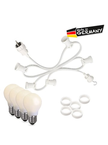 SATISFIRE Garten Party Lichterkette Illu 40 milchige LED Tropfenlampen 20m weiß