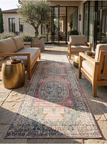 KADIMA DESIGN Outdoor-Teppich Orientalisch pflegeleicht Balkon Terrasse Outdoor Garten in Pink