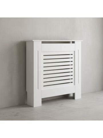 KADIMA DESIGN Heizkörperverkleidung | Weiß, 78x82x19cm, Lamellen
