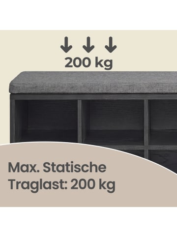 VASAGLE Schuhbank Custos in Schwarz-Grau - (B)105 x (H)48 x (T)30 cm