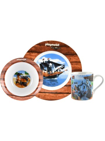 Playmobil 3-tlg Playmobil Frühstücksset Piraten - Teller, Schale und Tasse in Mehrfarbig