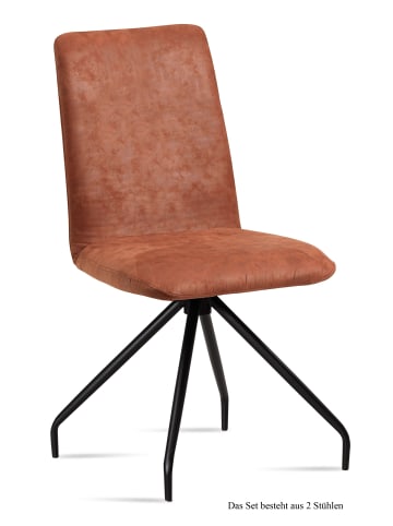 58 aufm Kessel ESSZIMMERSTUHL (2er-Set) Desiri 47x92x60 Schwarz/Cognac