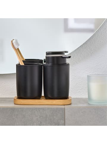 Zeller Bad-Accessoires-Set in Schwarz, (B) 9 x (H) 13,5 x (L) 16,5 cm