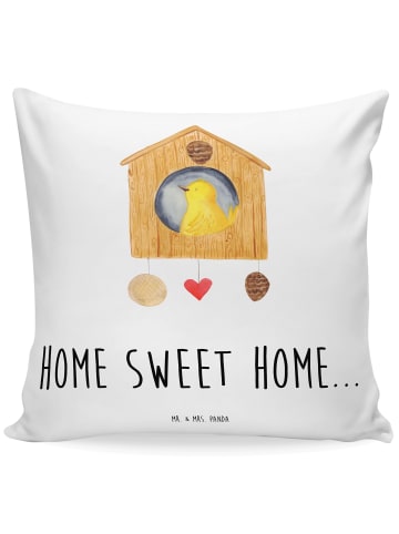 Mr. & Mrs. Panda Kopfkissen Vogelhaus Home mit Spruch in Weiß