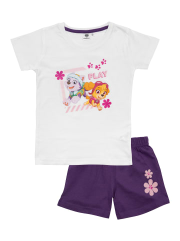 Paw Patrol Paw Patrol Schlafanzug - Play -  Kurzarm in weiß/violett