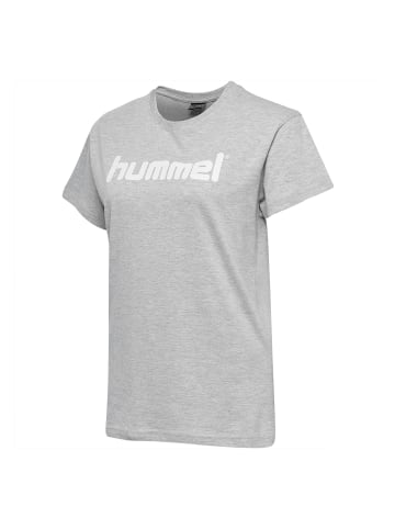 Hummel T-Shirt Training Kurzarm Sport Rundhals Figurbetont in Grau-2