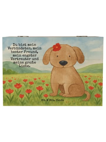 Mr. & Mrs. Panda Schatztruhe Hund Dame Design mit Spruch in Weiß