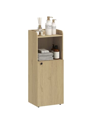HOMCOM Badezimmerschrank in Eiche 40L x 31B x 104H cm
