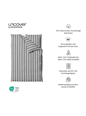 UNCOVER BY SCHIESSER Renforcé-Bettwäsche-Set Colorado in Dunkelgrau