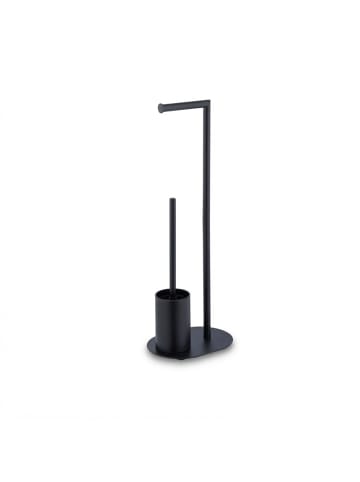 relaxdays WC Garnitur in Schwarz - (B)23 x (H)63 x (T)17 cm