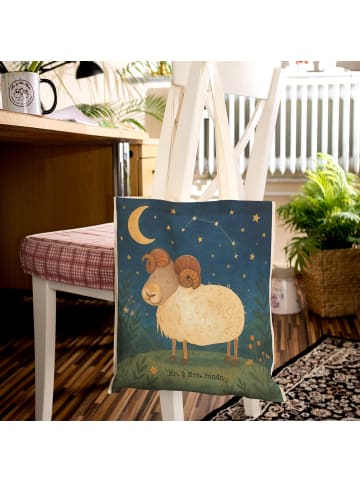 Mr. & Mrs. Panda Tote Bag Sternzeichen Widder Design ohne Spruch in Weiß