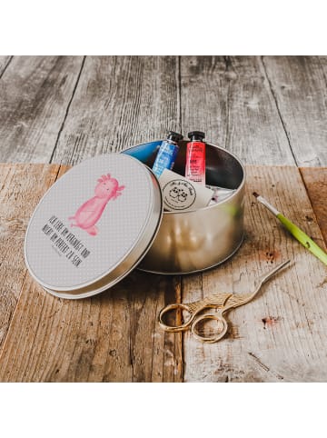 Mr. & Mrs. Panda Kaffeedose Axolotl Niedlich mit Spruch in Grau Pastell