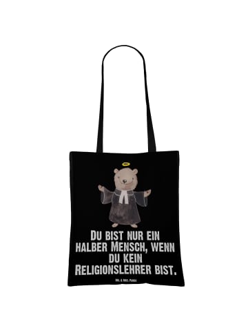 Mr. & Mrs. Panda Strandtasche Religionslehrer Herz mit Spruch in Schwarz