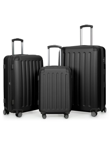 Hauptstadtkoffer Spree - Koffer-Set 3 Trolley Hartschale Koffer Gepäckset, TSA, 4 Rollen (S, M & L) in Schwarz