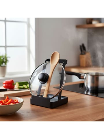 relaxdays Kochlöffel Ständer in Schwarz