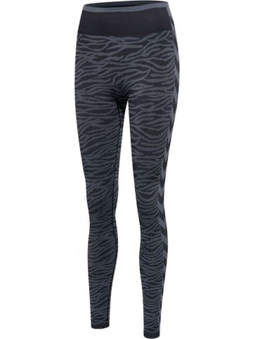 Hummel Sportleggings "Hmlmt Saga Seamless MW Tights" in Schwarz