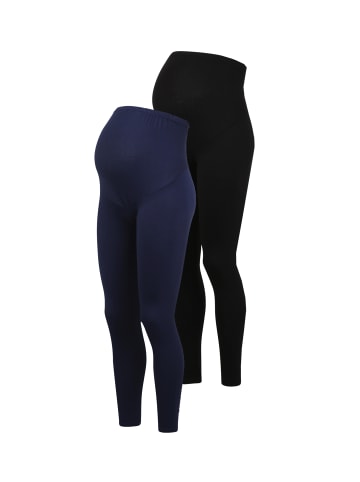 petit amour Julia Umstandsleggings Doppelpack Dunkelblau/ Schwarz