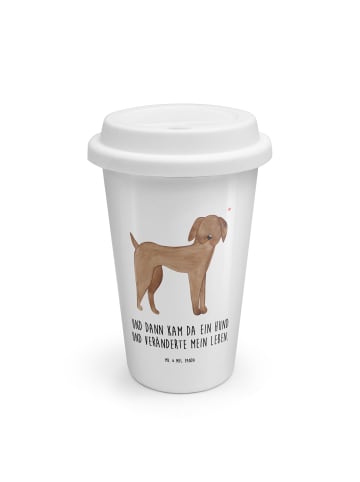 Mr. & Mrs. Panda Thermobecher Hund Dogge mit Spruch in Weiß