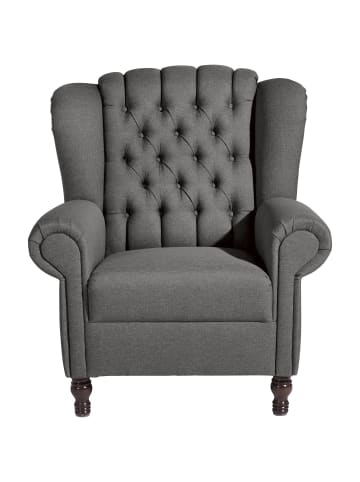 58 aufm Kessel OHRENBACKENSESSEL Katreen Bezug Flachgewebe Buche nussbaum dunkel / anthrazit