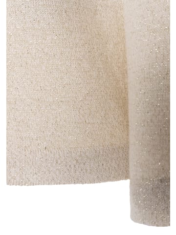 More & More schmaler Feinstrickpullover mit Glanzeffekt in powder creme melange