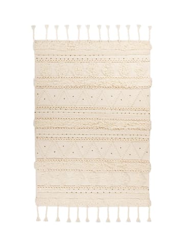 Kayoom Kurzflor Teppich Bohist 525 in creme - rechteckig