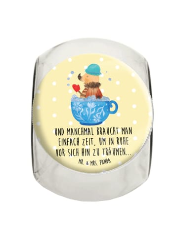 Mr. & Mrs. Panda Bonbonglas Nachtfalter Schaumbad mit Spruch in Gelb Pastell